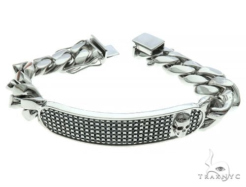 Custom Made Cuban ID Skull Bracelet 65790 - Image 4