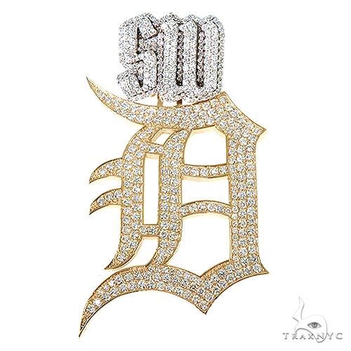 Custom Made 'D' Logo Diamond Pendant 67080 - Image 1