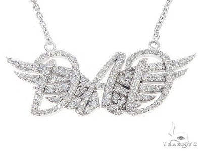 Custom Made DAD Pendant With Angel Wings 65653 - Image 1