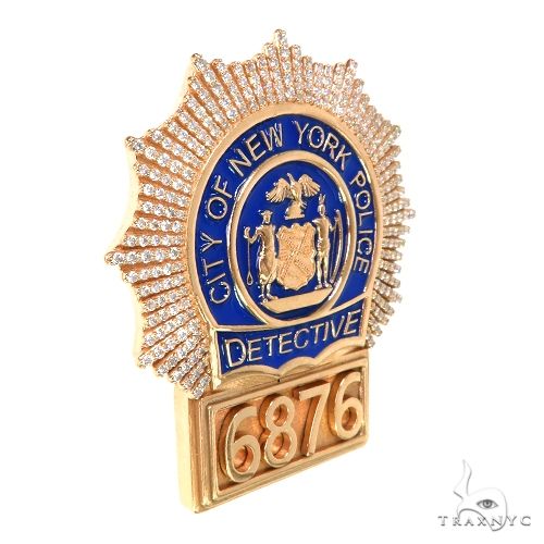 Custom Made Detective Badge Diamond Pendant 67776 - Image 2