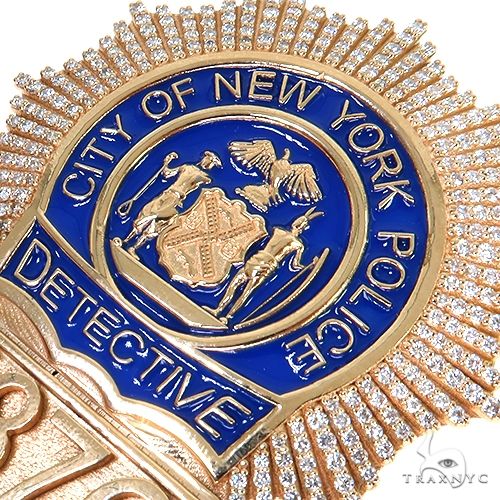 Custom Made Detective Badge Diamond Pendant 67776 - Image 3