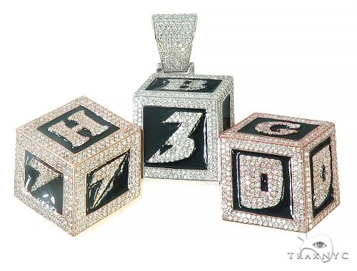 Custom Made Diamond 3 Blocks 730 Pendant 65784 - Image 1
