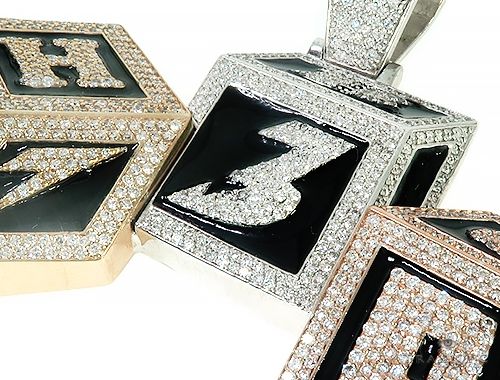 Custom Made Diamond 3 Blocks 730 Pendant 65784 - Image 4