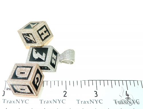 Custom Made Diamond 3 Blocks 730 Pendant 65784 - Image 9