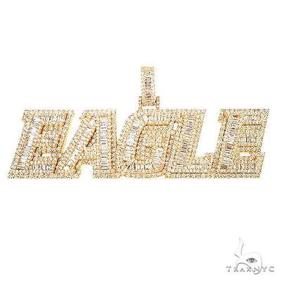 Custom Made Diamond Baguette Name Pendant 67190 - Image 1