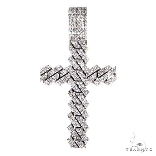 Custom Made Diamond Cuban Link Cross Pendant 67059 - Image 1