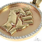Custom Made Diamond Frame Solid Gold People Power BLM Pendant 66533 - Image 4