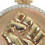 Custom Made Diamond Frame Solid Gold People Power BLM Pendant 66533 - Image 5