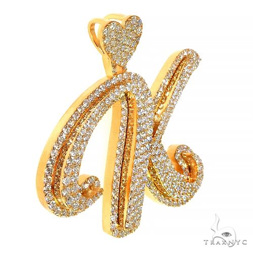 Custom Made Diamond Initial Pendant 68188 - Image 2