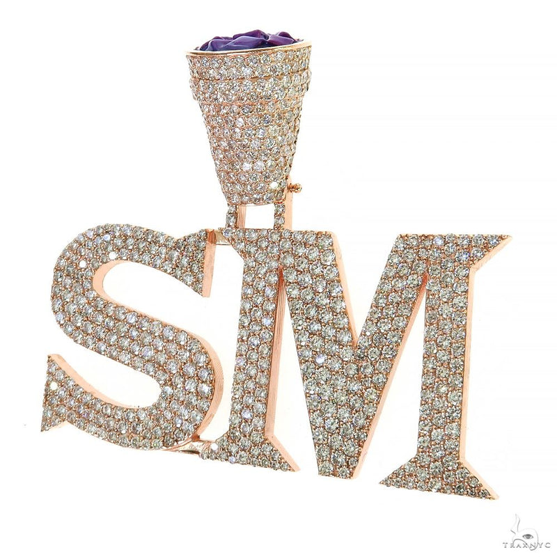 Custom Made Diamond Initial Pendant 69828 - Image 3