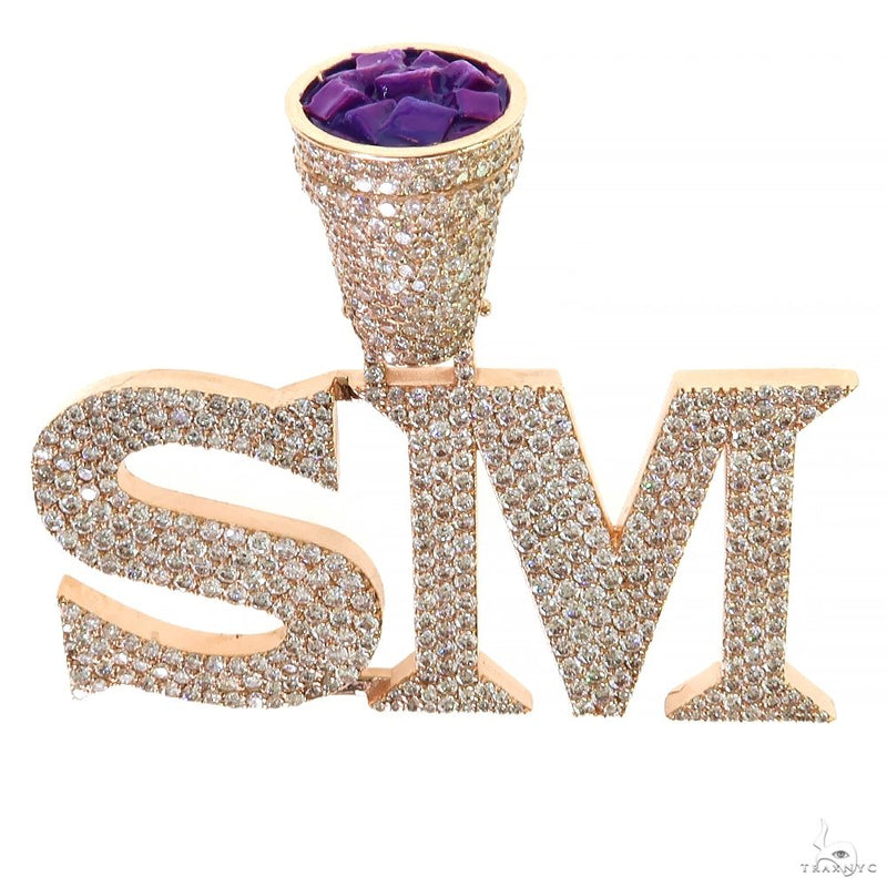 Custom Made Diamond Initial Pendant 69828 - Image 4