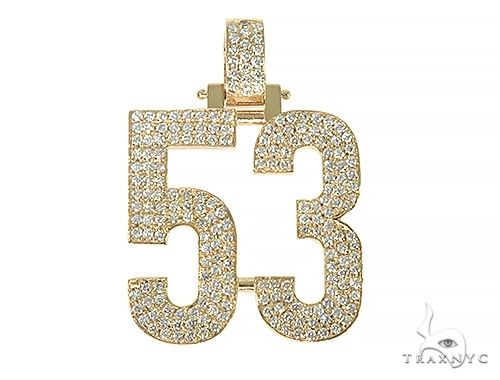 Custom Made Diamond Number Pendant 66254 - Image 1