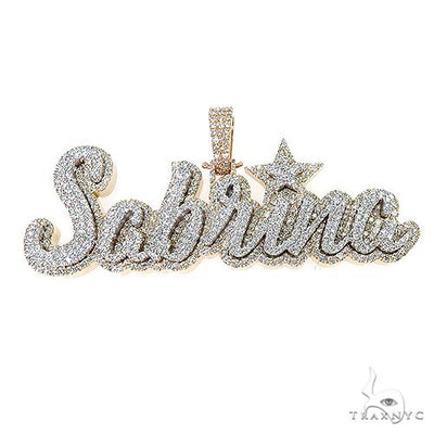Custom Made Double Plate Name Pendant 66820 - Image 1