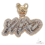 Custom Made Emerald Diamond Bulldog Ball Diamond Name Pendant 67572 - Image 1