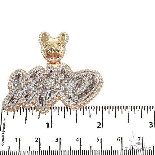 Custom Made Emerald Diamond Bulldog Ball Diamond Name Pendant 67572 - Image 6