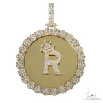 Custom Made Flower Frame 'R' Diamond Pendant 67061 - Image 1