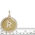 Custom Made Flower Frame 'R' Diamond Pendant 67061 - Image 5