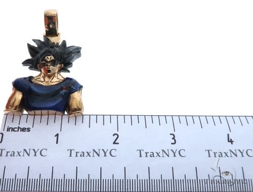 Custom Made Goku Anime Manga Character Solid Gold Pendant 64568 - Image 8