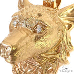 Custom Made Gold Wolf Head Pendant 68804 - Image 4