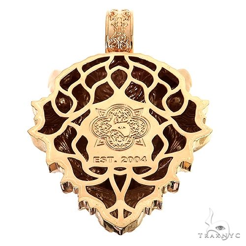 Custom Made Gold Wolf Head Pendant 68804 - Image 5