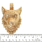 Custom Made Gold Wolf Head Pendant 68804 - Image 6