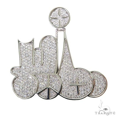 Custom Made Graffiti Bubble Style Diamond Pendant 67569 - Image 1