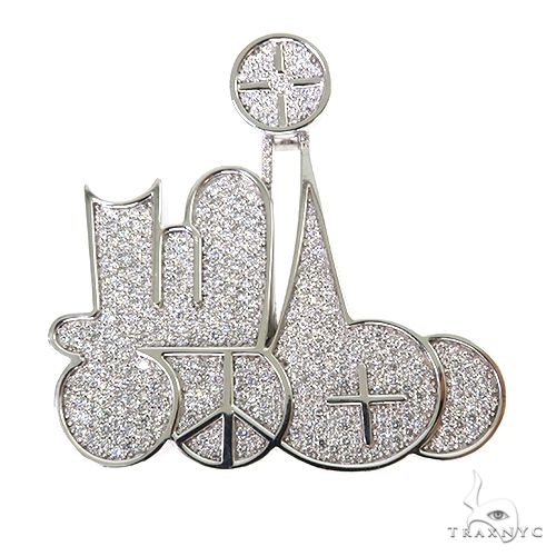 Custom Made Graffiti Bubble Style Diamond Pendant 67569 - Image 1