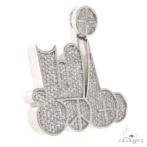 Custom Made Graffiti Bubble Style Diamond Pendant 67569 - Image 2