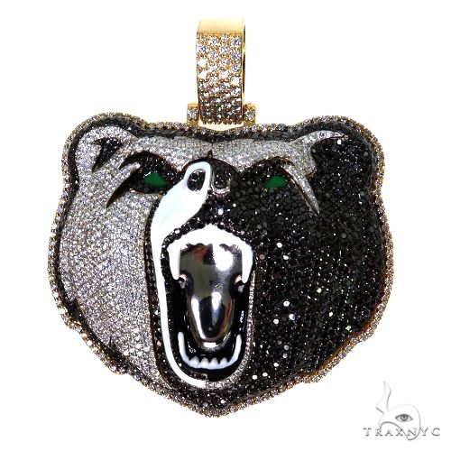 Custom Made Grizzly Bear Logo Diamond Pendant 67611 - Image 1