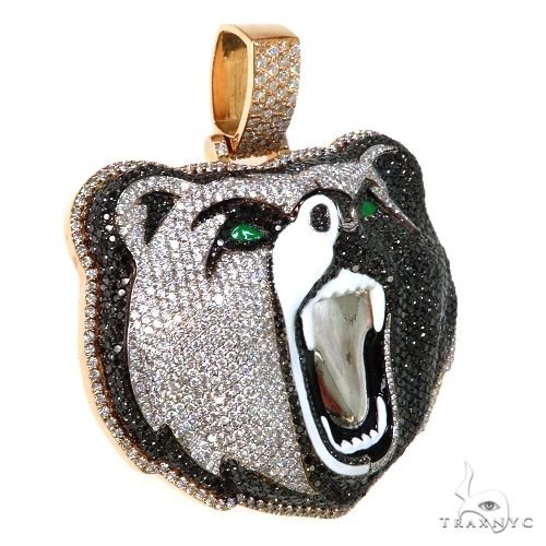 Custom Made Grizzly Bear Logo Diamond Pendant 67611 - Image 2