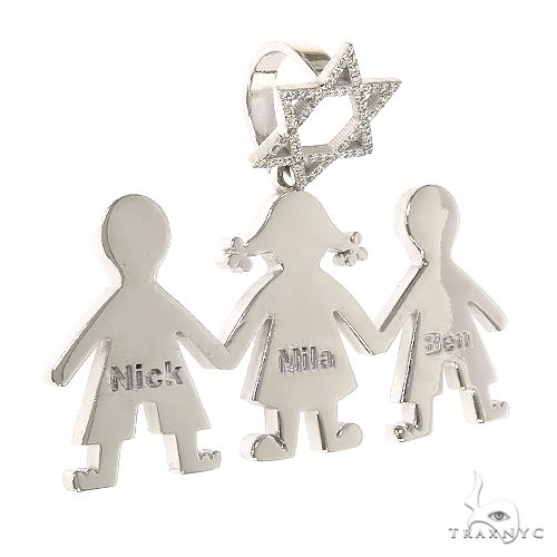Custom Made Holding Hands Family David Star Pendant 67187 - Image 2
