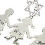 Custom Made Holding Hands Family David Star Pendant 67187 - Image 3
