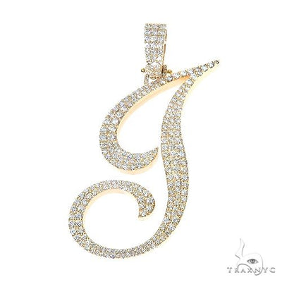 Custom Made Initial 'J' Diamond Pendant 67345 - Image 1