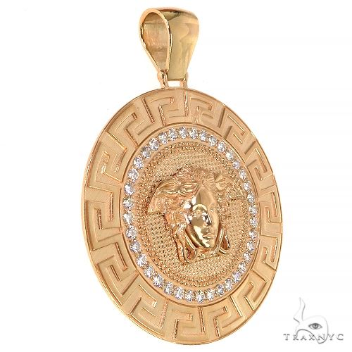Custom Made Italian Medusa Head Diamond Pendant 68529 - Image 2