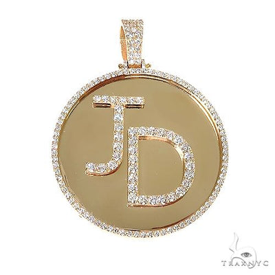 Custom Made 'JD' Round Diamond Pendant 67097 - Image 1