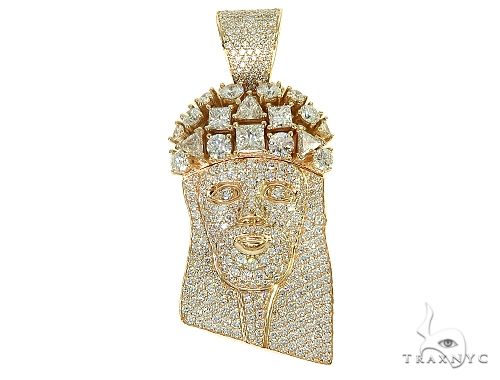 Custom Made Jesus Head With Big Diamonds on The Crown 66014 - Image 1