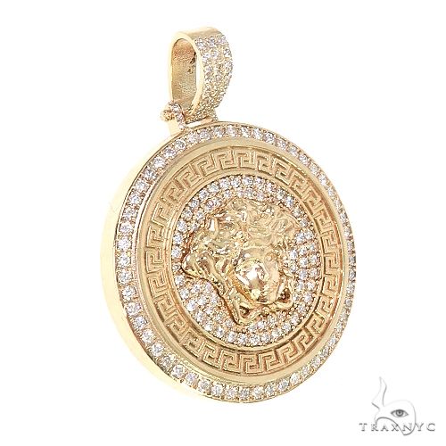 Custom Made Italian Medusa Head Diamond Round Pendant 66573 - Image 2