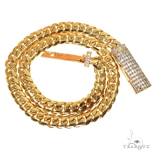 Custom Made Miami Cuban 12mm Emerald Lock Chain 67622 - Image 3