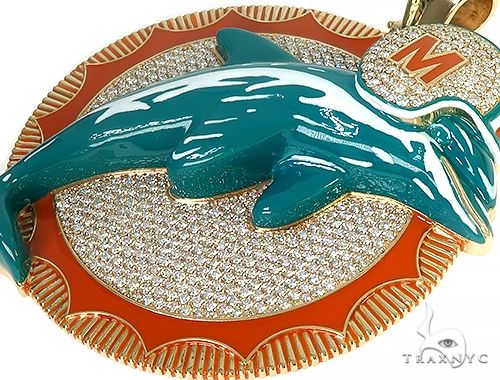 Custom Made Miami Dolphins Diamond Pendant 66304 - Image 4
