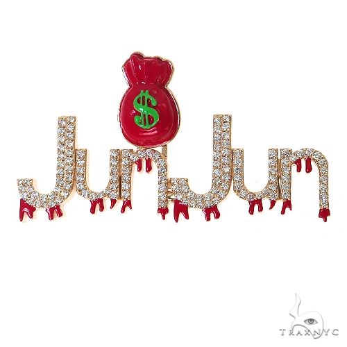 Custom Made Money Bag Diamond Name Pendant 67681 - Image 1