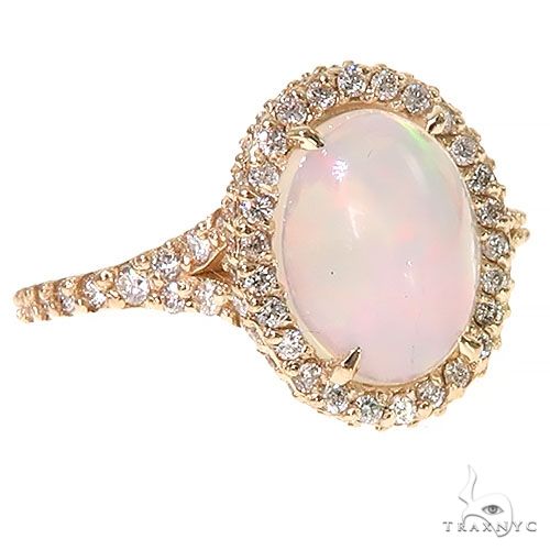 Custom Made Opal Diamond Ring 67316 - Image 2
