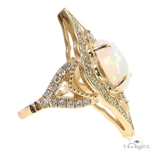 Custom Made Opal Diamond Ring 68857 - Image 3