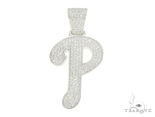 Custom Made P Diamond Pendant 65658 - Image 1