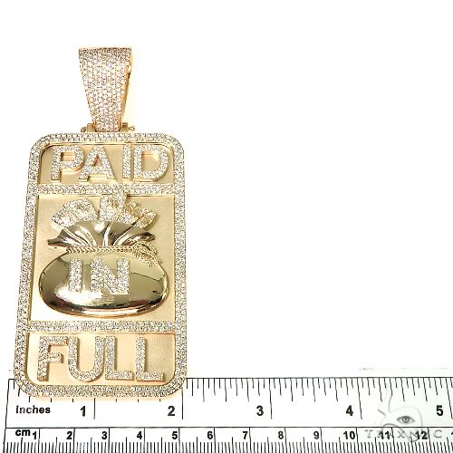 Custom Made 'Paid In Full' Money Bag Diamond Pendant 66730 - Image 5