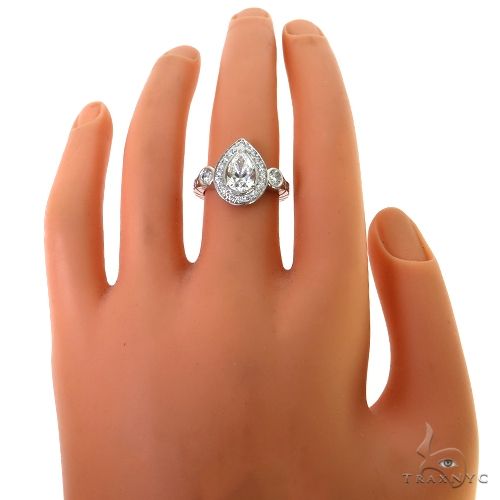 Custom Made Pear Shape Diamond Engagement Ring 67505 - Image 6