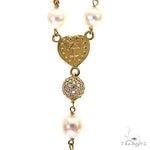 Custom Made Pearl Diamond Rosary Chain 67621 - Image 6