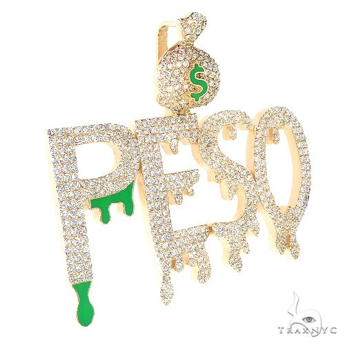 Custom Made 'Peso' Diamond Pendant 67085 - Image 2