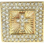 Custom Made Pinky Diamond Cross Ring 66265 - Image 2