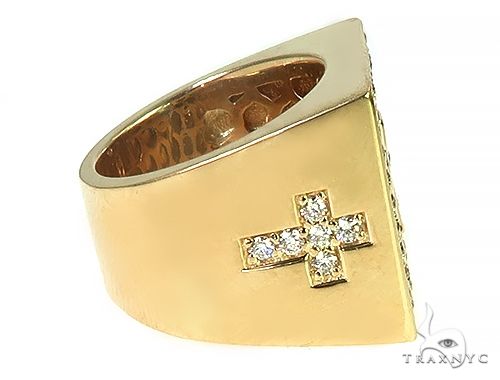 Custom Made Pinky Diamond Cross Ring 66265 - Image 4