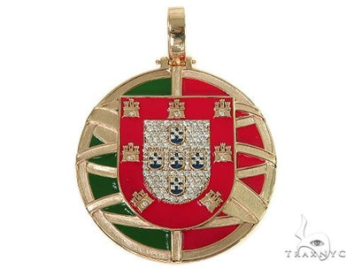 Custom Made Portugal Flag Diamond Pendant 66267 - Image 1